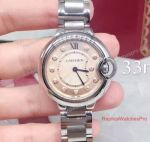 Replica Cartier Ballon Bleu De Cartier Stainless Steel Rose Gold Dial 33mm Watch